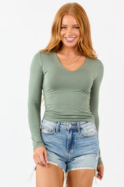 Juniper Double Layer Soft Knit Long Sleeve Top
