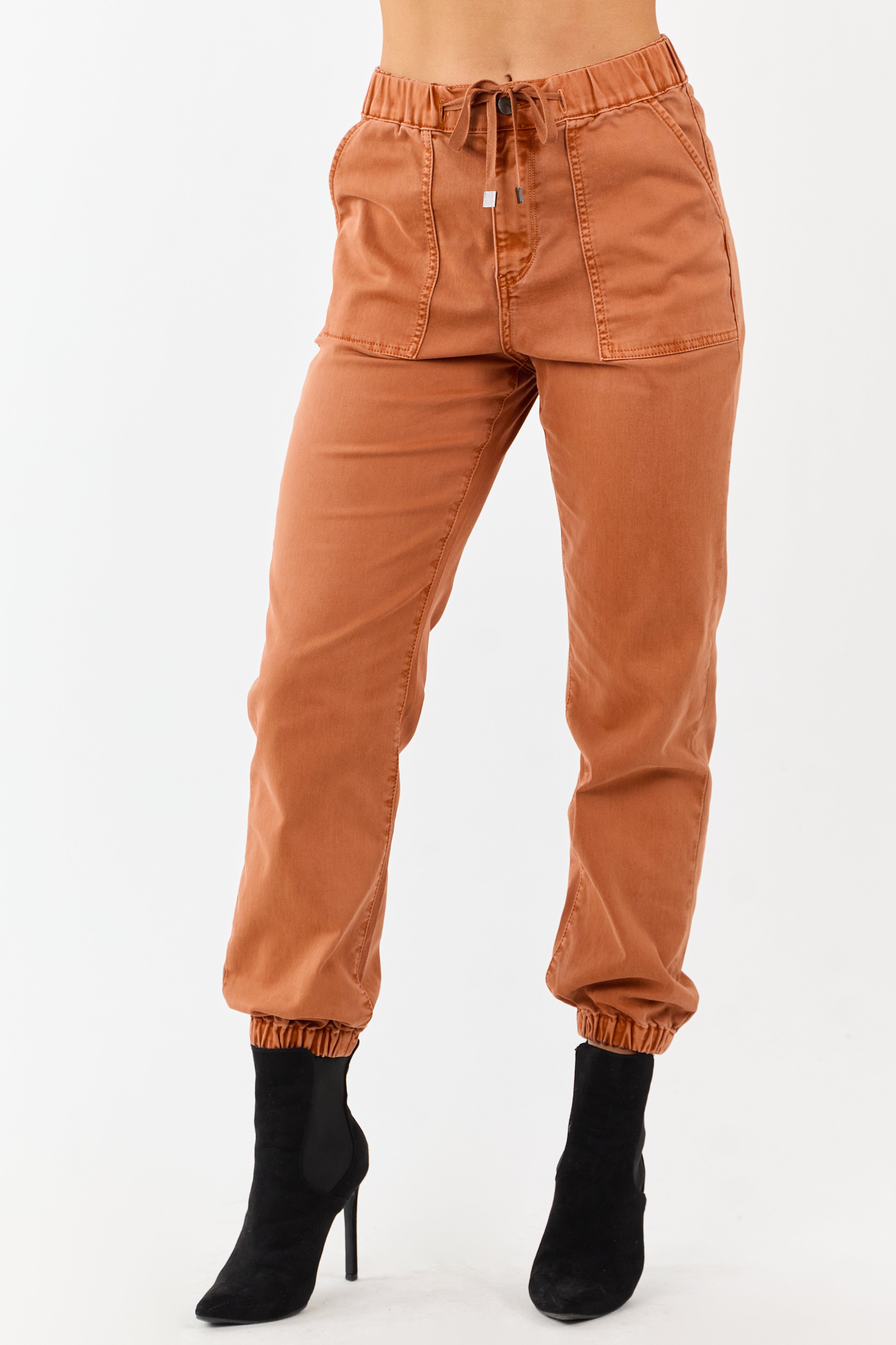 Mica Denim Pumpkin Spice Cropped Jogger Jeans